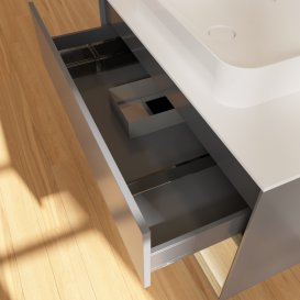 Тумба под раковину Villeroy & Boch Finion 100х50,1 см с подсветкой МДФ антрацит матовый лак/стекло белое матовое G661PCGK