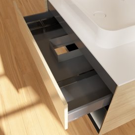 Тумба під раковину Villeroy & Boch Finion 100х50,1 см із підсвічуванням МДФ шпон дуба/скло біле матове G661PDPC