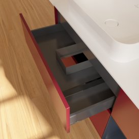 Тумба під раковину Villeroy & Boch Finion 120х50,1 см з підсвічуванням МДФ півонія матовий лак/скло біле матове F691HGHB