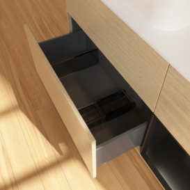 Тумба под раковину Villeroy & Boch Finion 120х50,1 см с подсветкой МДФ шпон дуба/стекло белое матовое F691PDPC