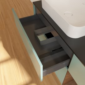 Тумба под раковину Villeroy & Boch Finion 120х50,1 см с подсветкой МДФ оливковый матовый лак/стекло черное матовое F692GNGM