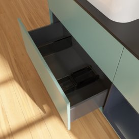 Тумба под раковину Villeroy & Boch Finion 120х50,1 см с подсветкой МДФ оливковый матовый лак/стекло черное матовое F692HGGM