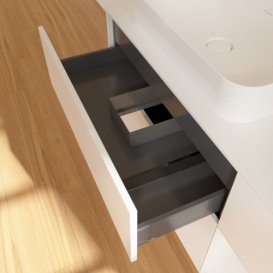 Тумба под раковину Villeroy & Boch Finion 120х50,1 см с подсветкой МДФ белый матовый лак/стекло белое матовое G691GFMT