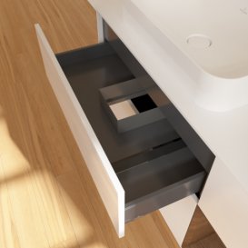 Тумба під раковину Villeroy & Boch Finion 120х50,1 см з підсвіткою МДФ білий глянцевий лак/скло біле матове G691GNGF