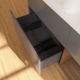 Тумба под раковину Villeroy & Boch Finion 120х50,1 см с подсветкой МДФ антрацит матовый лак/стекло белое матовое G691GNGK