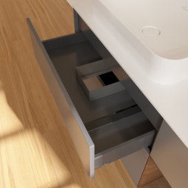 Тумба под раковину Villeroy & Boch Finion 120х50,1 см с подсветкой МДФ антрацит матовый лак/стекло белое матовое G691GNGK