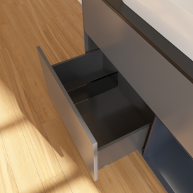 Тумба під раковину Villeroy & Boch Finion 100х50,1 см з підсвічуванням МДФ антрацит матовий лак/скло чорне матове G662HGGK