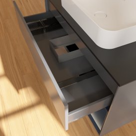 Тумба під раковину Villeroy & Boch Finion 100х50,1 см з підсвічуванням МДФ антрацит матовий лак/скло чорне матове G662HGGK