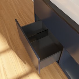 Тумба під раковину Villeroy & Boch Finion 100х50,1 см із підсвічуванням МДФ темно-синій матовий лак/скло чорне матове G662HGHG