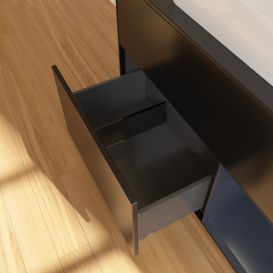 Тумба под раковину Villeroy & Boch Finion 100х50,1 см с подсветкой МДФ черный матовый лак/стекло черное матовое G662HGPD