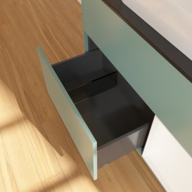 Тумба під раковину Villeroy & Boch Finion 100х50,1 см із підсвічуванням МДФ оливковий матовий лак/скло чорне матове G662MTGM