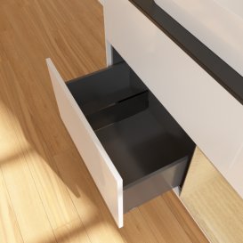 Тумба під раковину Villeroy & Boch Finion 100х50,1 см з підсвіткою МДФ білий глянцевий лак/скло чорне матове G662PCGF