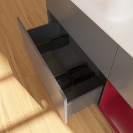 Тумба під раковину Villeroy & Boch Finion 120х50,1 см з підсвічуванням антрацит матовий лак/скло біле матове G691HBGK