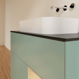 Тумба под раковину Villeroy & Boch Finion 100х50,1 см с подсветкой МДФ оливковый матовый лак/стекло черное матовое G662PCGM