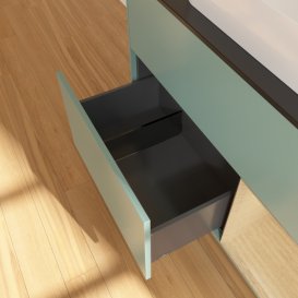 Тумба під раковину Villeroy & Boch Finion 100х50,1 см із підсвічуванням МДФ оливковий матовий лак/скло чорне матове G662PCGM