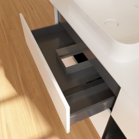 Тумба под раковину Villeroy & Boch Finion 120х50,1 см с подсветкой МДФ белый матовый лак/стекло белое матовое G691PDMT