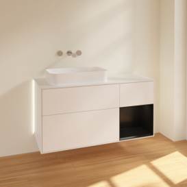 Тумба под раковину Villeroy & Boch Finion 120х50,1 см с подсветкой МДФ белый матовый лак/стекло белое матовое G691PDMT