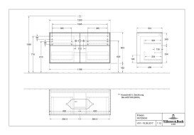 Тумба под раковину Villeroy & Boch Finion 120х50,1 см МДФ белый матовый лак/стекло черное матовое F67200MT