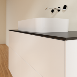 Тумба под раковину Villeroy & Boch Finion 120х50,1 см МДФ белый матовый лак/стекло черное матовое F67200MT