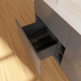 Тумба під раковину Villeroy & Boch Finion 120х50,1 см із підсвічуванням МДФ антрацит матовий лак/скло біле матове G67100GK