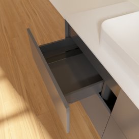 Тумба під раковину Villeroy & Boch Finion 120х50,1 см із підсвічуванням МДФ антрацит матовий лак/скло біле матове G67100GK