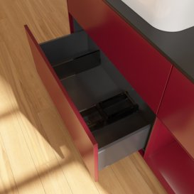 Тумба под раковину Villeroy & Boch Finion 120х50,1 см с подсветкой МДФ пион матовый лак/стекло черное матовое G692HBHB