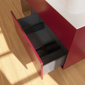 Тумба під раковину Villeroy & Boch Finion 120х50,1 см із підсвічуванням МДФ півонія матовий лак/скло біле матове F681GNHB