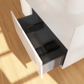 Тумба под раковину Villeroy & Boch Finion 120х50,1 см с подсветкой МДФ глянцевый белый лак/стекло белое матовое F681MTGF