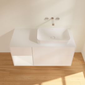 Тумба под раковину Villeroy & Boch Finion 120х50,1 см с подсветкой МДФ белый матовый лак/стекло белое матовое F681MTMT