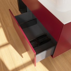 Тумба під раковину Villeroy & Boch Finion 120х50,1 см із підсвічуванням МДФ півонія матовий лак/скло біле матове F681PDHB