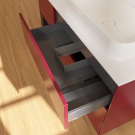 Тумба під раковину Villeroy & Boch Finion 120х50,1 см із підсвічуванням МДФ півонія матовий лак/скло біле матове F681PDHB