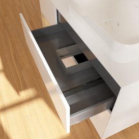 Тумба під раковину Villeroy & Boch Finion 120х50,1 см с подсветкой МДФ білий глянцевий лак/скло біле матове F681PCGF