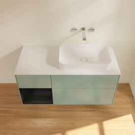 Тумба під раковину Villeroy & Boch Finion 120х50,1 см із підсвічуванням МДФ оливковий матовий лак/скло біле матове F681PDGM