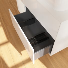 Тумба под раковину Villeroy & Boch Finion 120х50,1 см с подсветкой МДФ глянцевый белый лак/стекло белое матовое G681GFGF