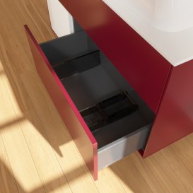 Тумба под раковину Villeroy & Boch Finion 120х50,1 см с подсветкой МДФ пион матовый лак/стекло белое матовое G681GFHB