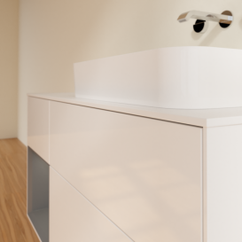 Тумба под раковину Villeroy & Boch Finion 120х50,1 см с подсветкой МДФ глянцевый белый лак/стекло белое матовое G681GKGF