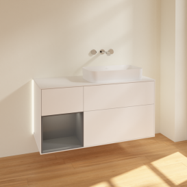 Тумба под раковину Villeroy & Boch Finion 120х50,1 см с подсветкой МДФ белый матовый лак/стекло белое матовое G681GKMT