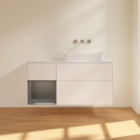 Тумба под раковину Villeroy & Boch Finion 120х50,1 см с подсветкой МДФ белый матовый лак/стекло белое матовое G681GKMT