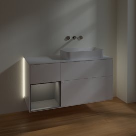 Тумба под раковину Villeroy & Boch Finion 120х50,1 см с подсветкой МДФ белый матовый лак/стекло белое матовое G681GKMT