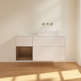 Тумба под раковину Villeroy & Boch Finion 120х50,1 см с подсветкой МДФ глянцевый белый лак/стекло белое матовое G681GNGF