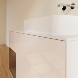 Тумба под раковину Villeroy & Boch Finion 120х50,1 см с подсветкой МДФ глянцевый белый лак/стекло белое матовое G681GNGF