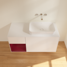 Тумба під раковину Villeroy & Boch Finion 120х50,1 см із підсвічуванням МДФ білий матовий лак/скло біле матове G681HBMT