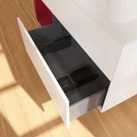 Тумба під раковину Villeroy & Boch Finion 120х50,1 см із підсвічуванням МДФ білий матовий лак/скло біле матове G681HBMT