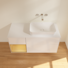 Тумба под раковину Villeroy & Boch Finion 120х50,1 см с подсветкой МДФ глянцевый белый лак/стекло белое матовое G681HFGF