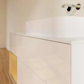 Тумба под раковину Villeroy & Boch Finion 120х50,1 см с подсветкой МДФ глянцевый белый лак/стекло белое матовое G681HFGF