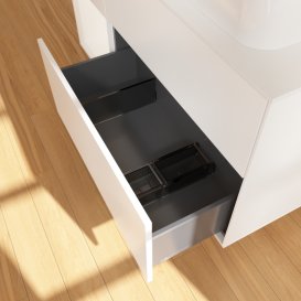 Тумба під раковину Villeroy & Boch Finion 120х50,1 см із підсвічуванням МДФ білий матовий лак/скло біле матове G681MTMT