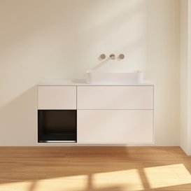 Тумба під раковину Villeroy & Boch Finion 120х50,1 см із підсвічуванням МДФ білий матовий лак/скло біле матове G681PDMT