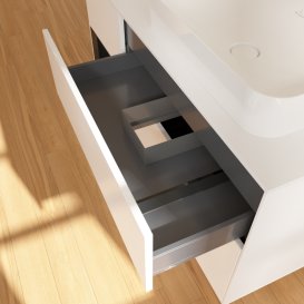 Тумба під раковину Villeroy & Boch Finion 120х50,1 см із підсвічуванням МДФ білий матовий лак/скло біле матове G681PDMT