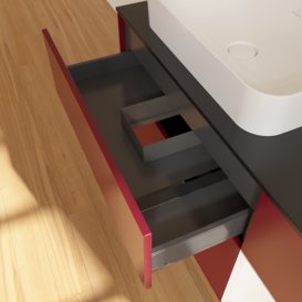 Тумба під раковину Villeroy & Boch Finion 120х50,1 см з підсвічуванням МДФ півонія матовий лак/скло чорне матове G692MTHB