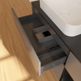 Тумба под раковину Villeroy & Boch Finion 120х50,1 см с подсветкой МДФ антрацит матовый лак/стекло черное матовое G692PDGK